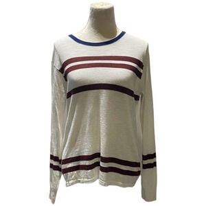 360sweater cotton knit lightweight striped sweater